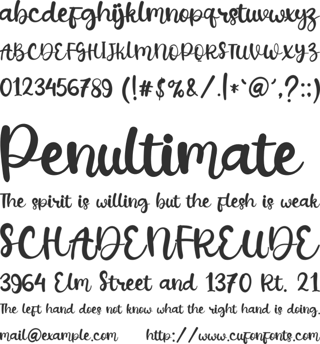 Tahugraphy font preview
