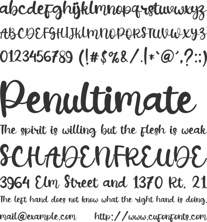 Tahugraphy font preview