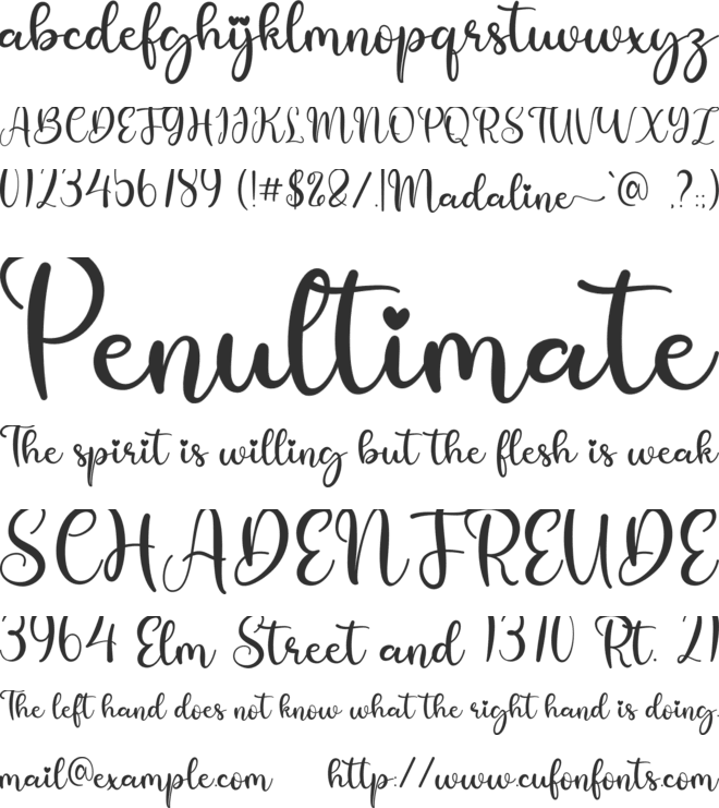 Madaline font preview