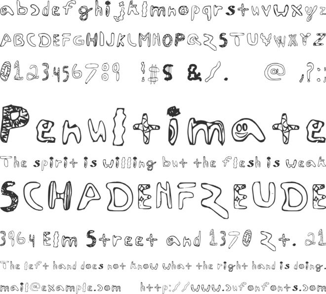 Chaotic font preview