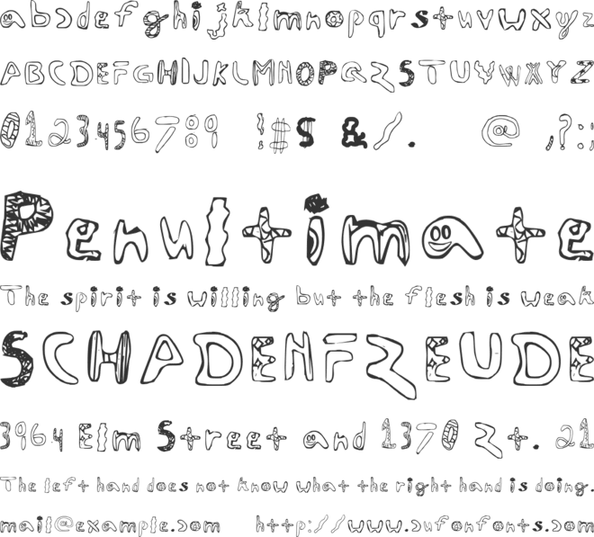 Chaotic font preview