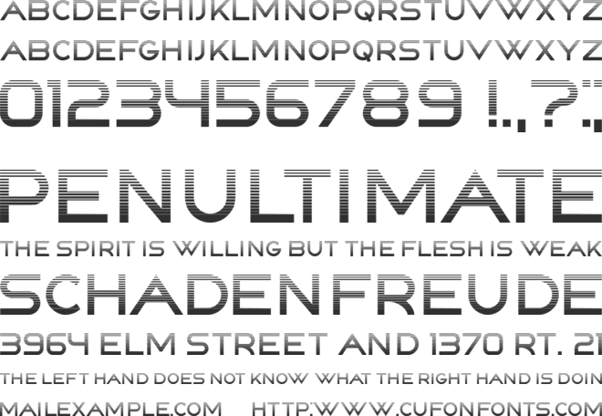 Indited font preview
