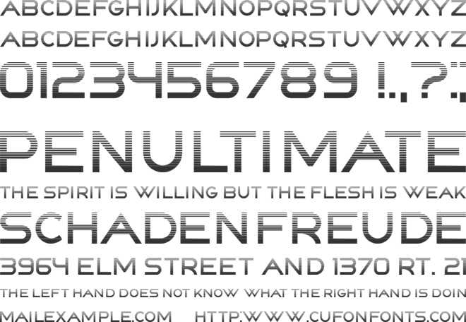 Indited font preview