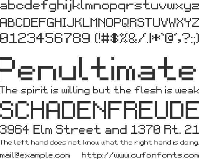 Pixeleum 48 font preview