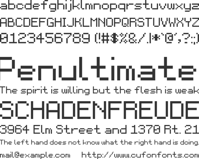Pixeleum 48 font preview
