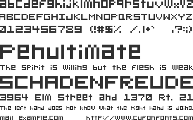 Pentapixel font preview