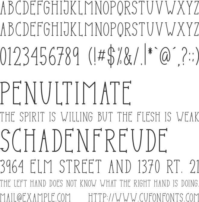 The-Notebook font preview