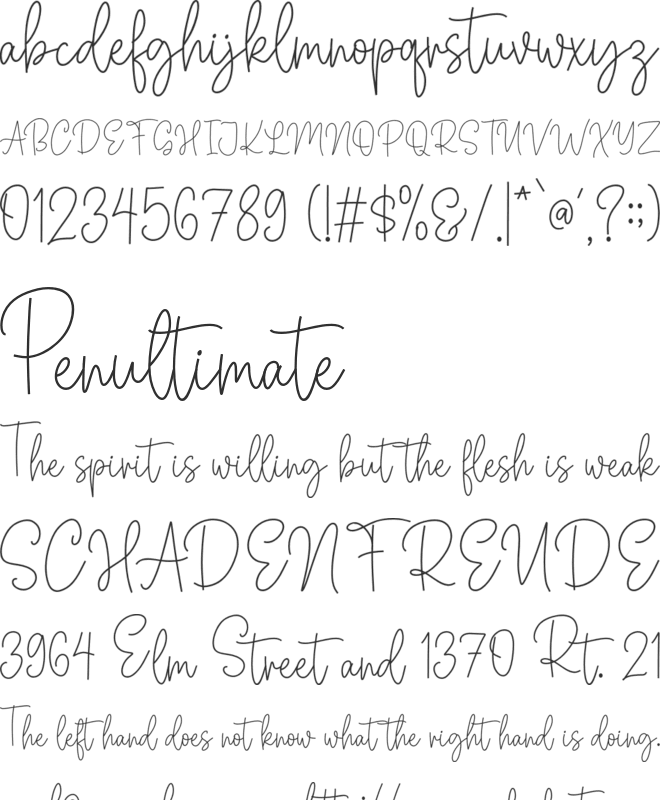 Signature Handlettering font preview