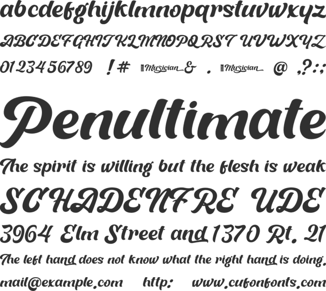 Musician font preview