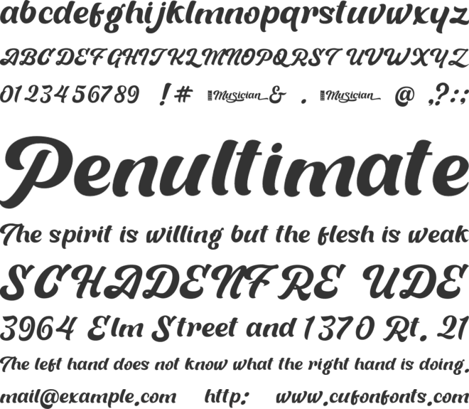 Musician font preview