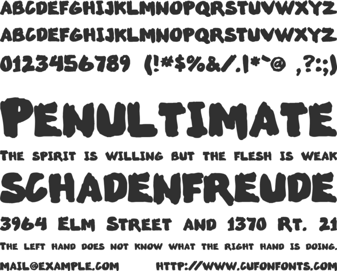 Marked Up font preview