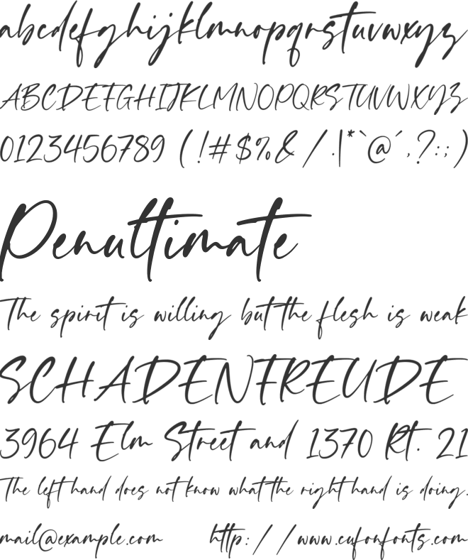 Smooth Destiny font preview