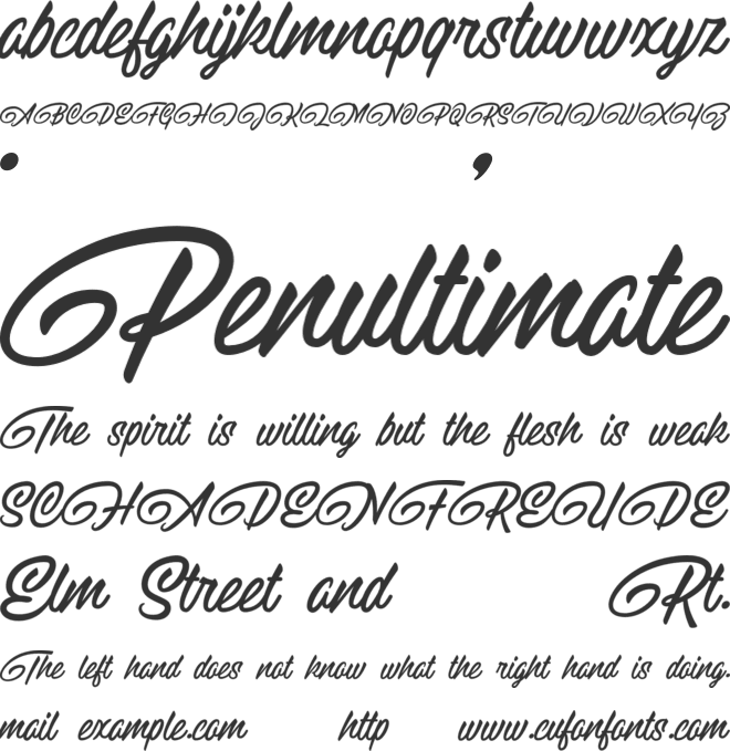 Raitons font preview