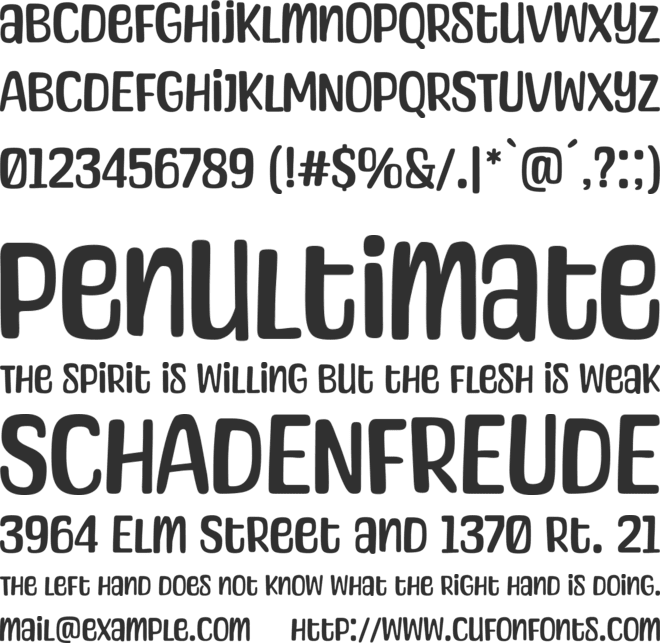 Ambery Garden font preview