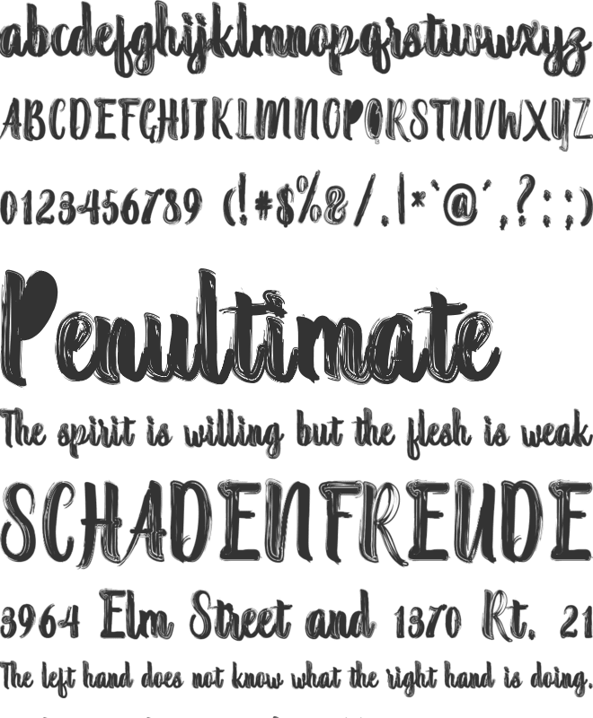 Randoem Brush font preview