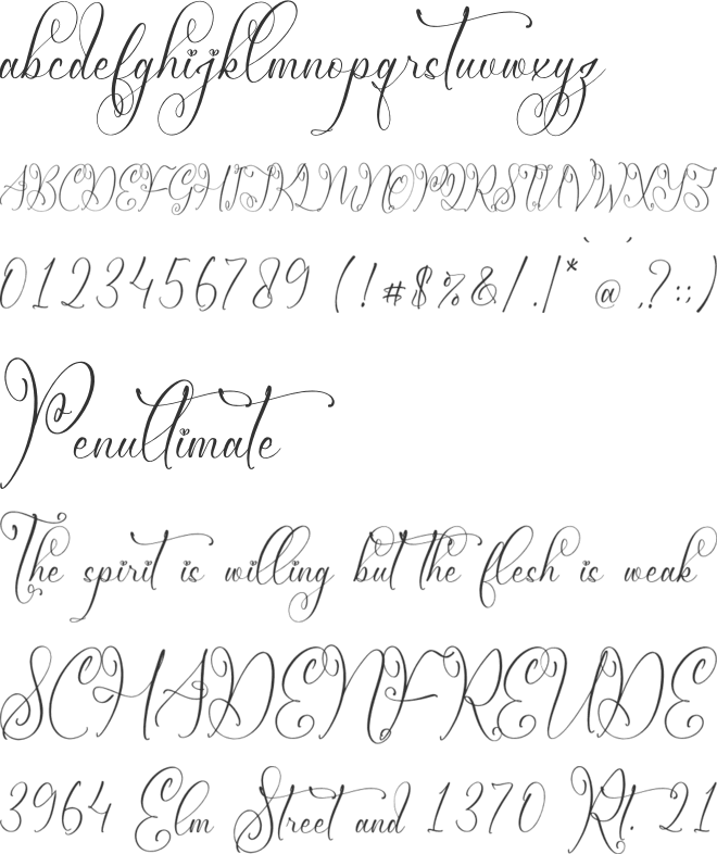 Mendikari font preview