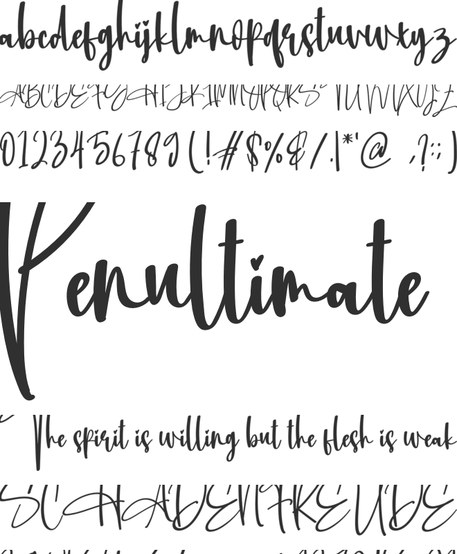 Writting font preview