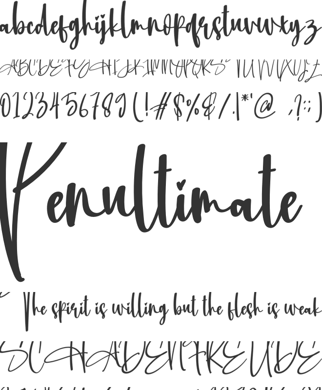 Writting font preview