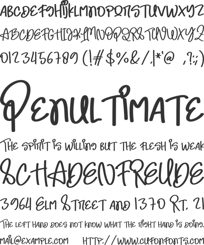 Night Full Of font preview