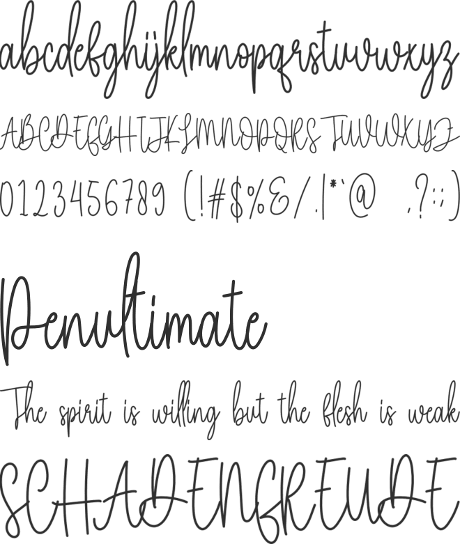 Handshow font preview