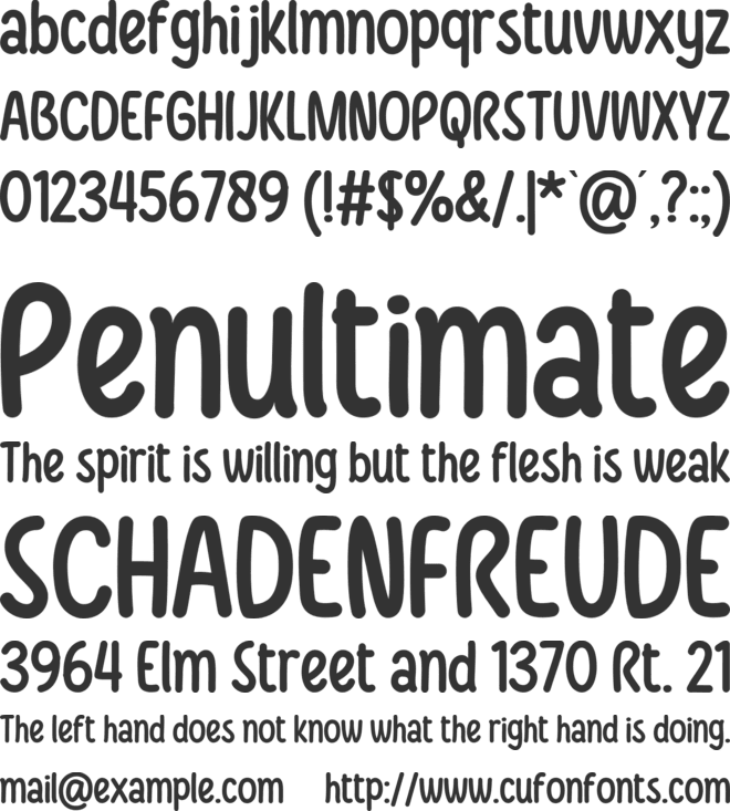 Kindegarten font preview