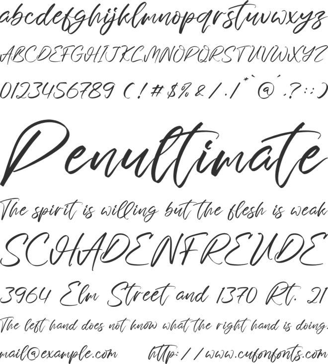 Growhitte font preview