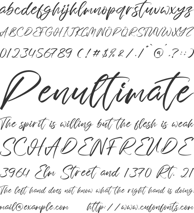 Growhitte font preview