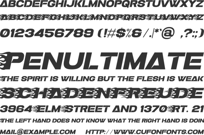 Slugs Racer font preview