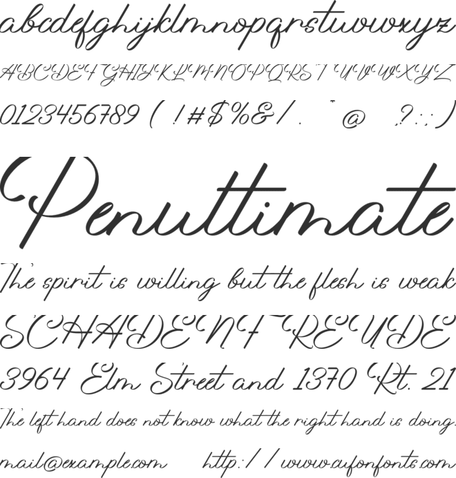 Crystania font preview