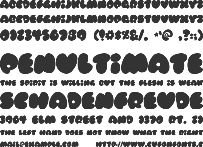 Rubberneck font preview