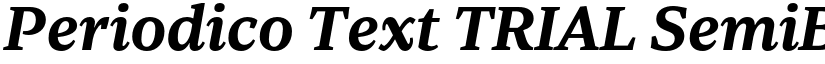 Periodico Text TRIAL SemiBold Italic font