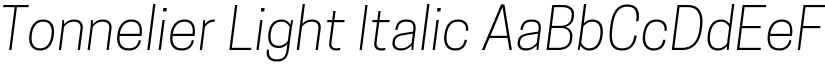 Tonnelier Light Italic font