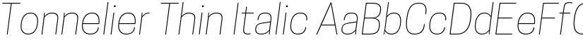Tonnelier Thin Italic font