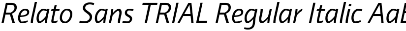 Relato Sans TRIAL Regular Italic font