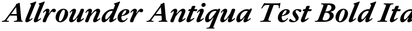 Allrounder Antiqua Test Bold Italic font