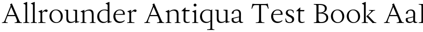 Allrounder Antiqua Test Book font
