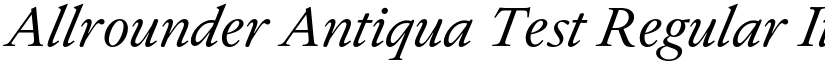 Allrounder Antiqua Test Regular Italic font