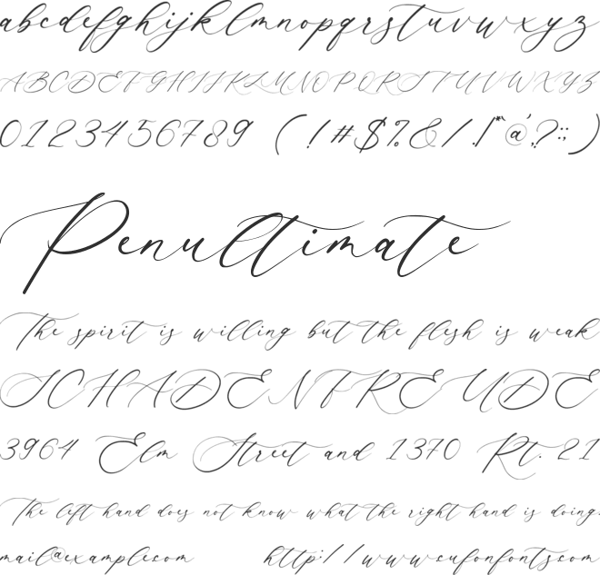 Rainther font preview