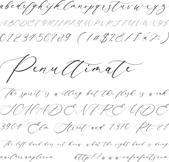 Rainther font preview