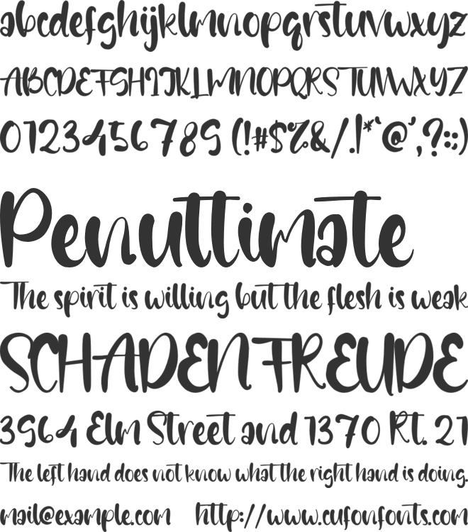 Amaria Lovely font preview