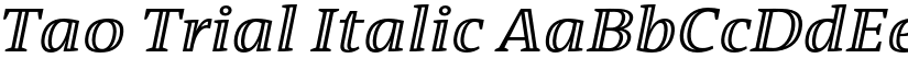 Tao Trial Italic font