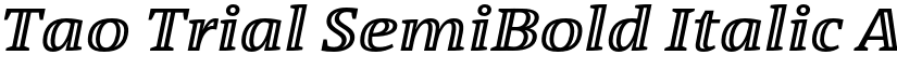 Tao Trial SemiBold Italic font