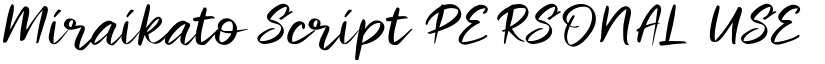 Miraikato Script PERSONAL USE Thin Italic font