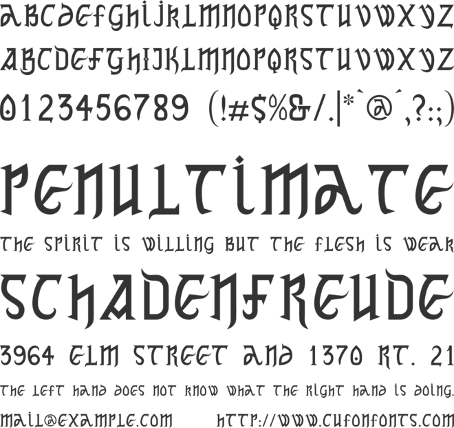 Porspican Serif font preview