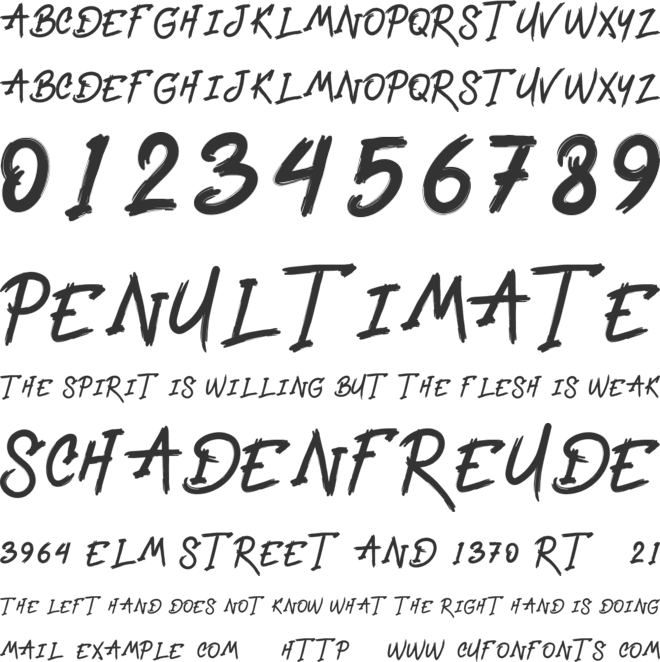 Black Manta Brush - Personal Us font preview