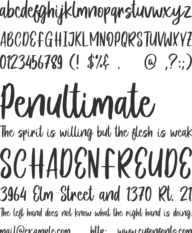 Celery Smile font preview