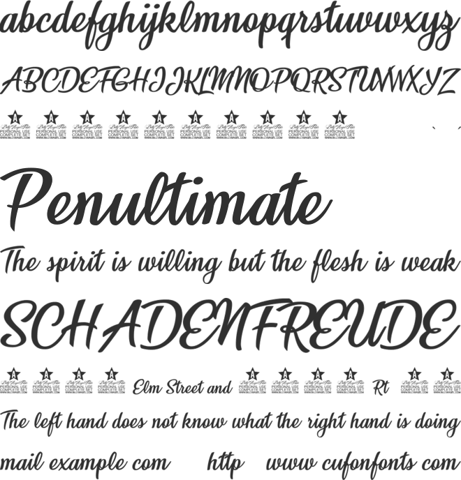 Feelfree Personal Use font preview