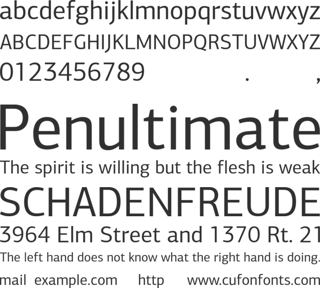 PF Centro Sans Pro font preview