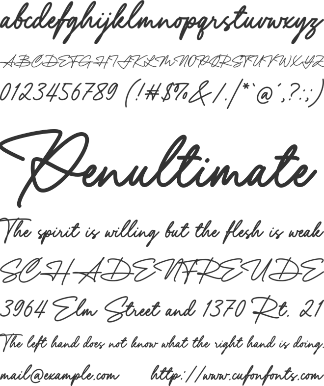 Yustine Signature font preview