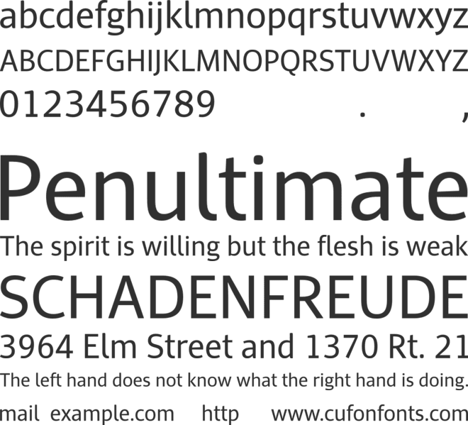 PF Adamant Sans Pro font preview